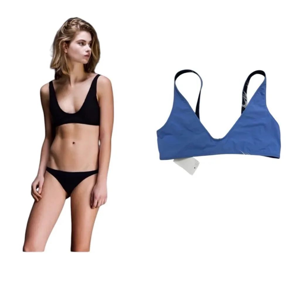 NEW Rochelle Sara Women's Medium Blue Scoop Neck Bikini Top Size 2